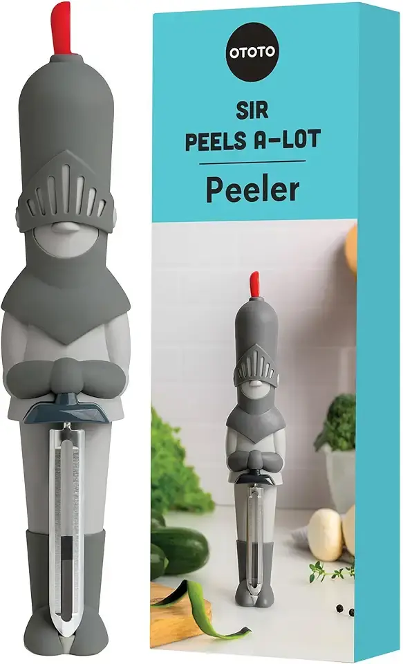 NEW OTOTO Sir Peels A-Lot Medieval Knight Vegetable Peeler - Swivel Vegetable Peelers for Potatoes, Fruits, Cute Gadgets, Gifts, Potato, Veggie, Fruit Peeler, Cute Kitchen Accessories