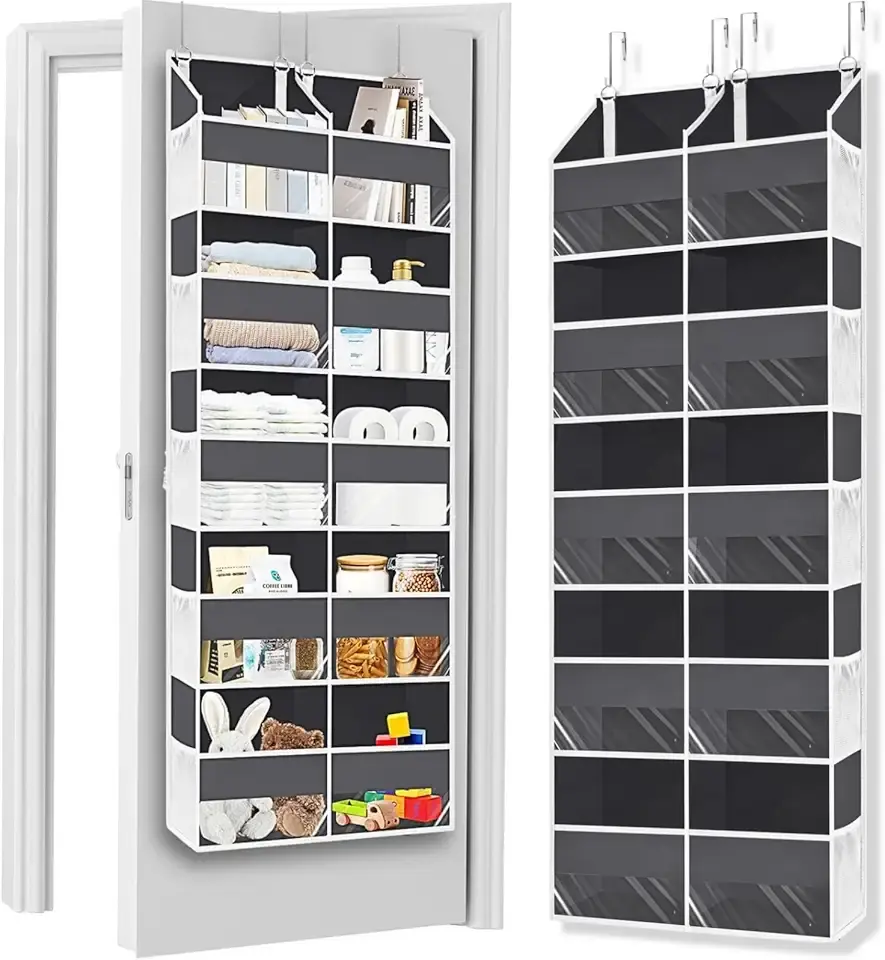 Over the Door Organizer 5 Tiers, Extra Large Behind Door Storage of 10 Compartments, 80 lbs Weight Capacity Over Door Organizer, Door Hanging Organizer for Closet, Diaper Organizer, Room storage