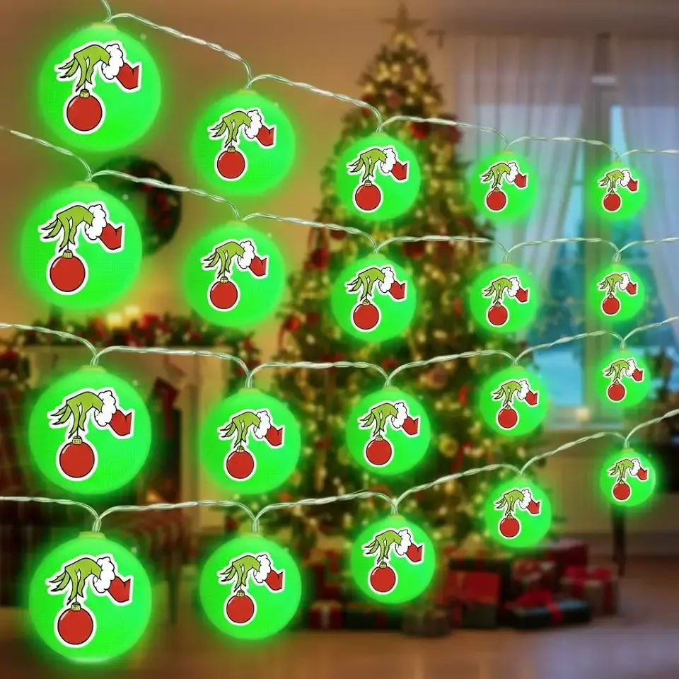 20 Pcs Christmas Tree Decorations Lights String, Funny Ornaments for Xmas Party, Indoor Decor for Birthday Winter Holiday New Year