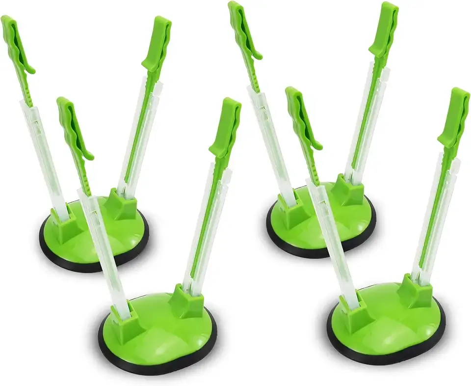 Ruibo Baggy Rack Holder For Food Prep/Ziplock Bag, Meal Planning/Plastic Freezer Bag Holders Stand, Green, Pack of 4 - 4 Pcs