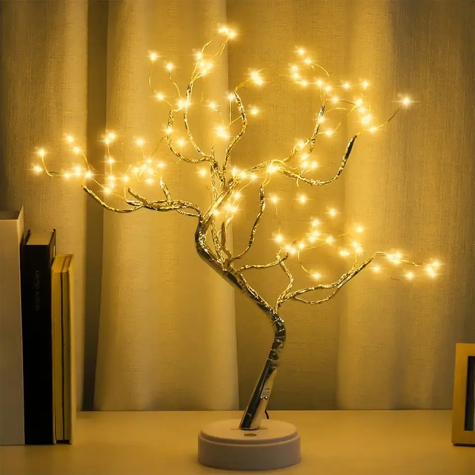 Room Decor, 20&quot; 108 LED Tabletop Bonsai Tree Light, DIY Artificial Tree Lamp, Battery/USB Operated, Aesthetic Lamps for Living Room Bedroom Christmas Home Gifts House Decor (Warm White)