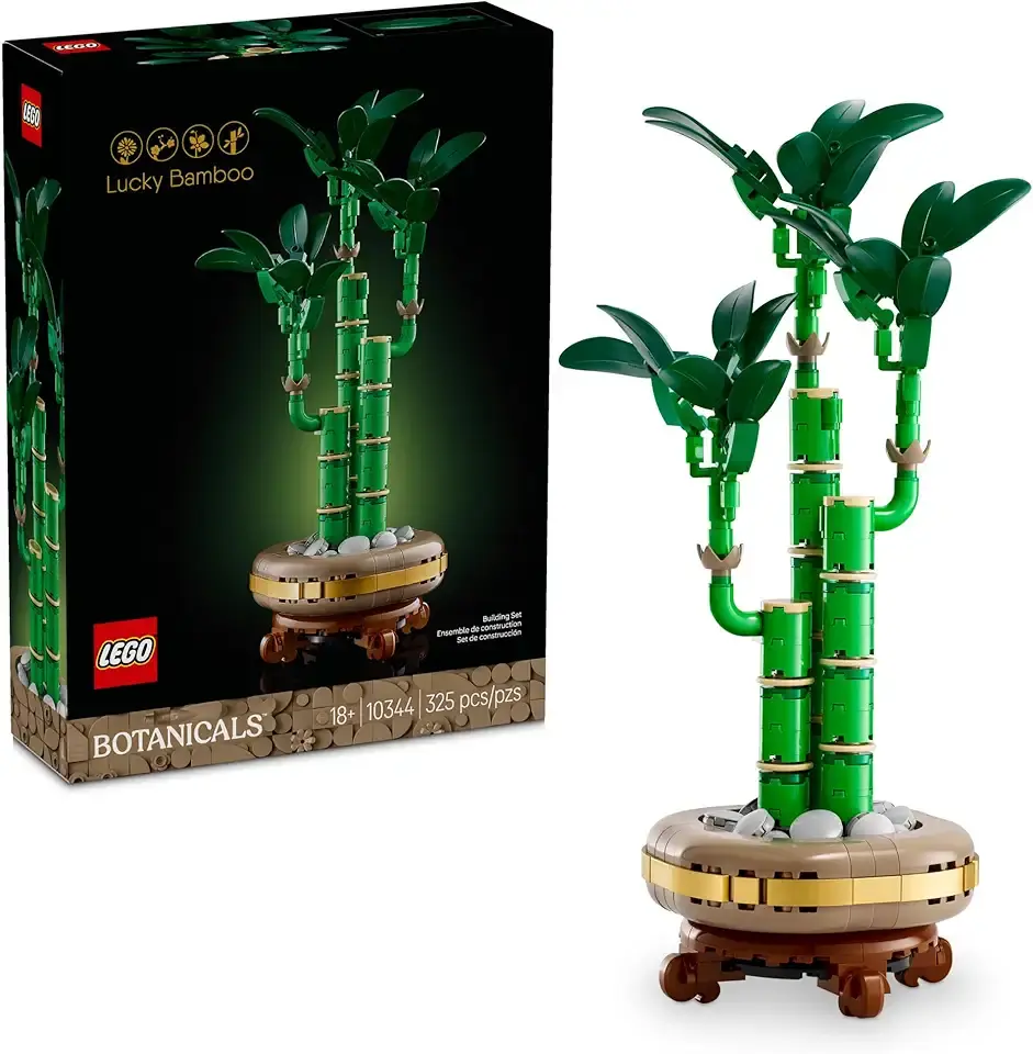 LEGO Botanicals Lucky Bamboo Building Set - Artificial Plant for Indoor Home Décor, Adults Ages 18+ - Fake Plant Decoration for Table, Desk, Office - Gift for Birthdays - 10344