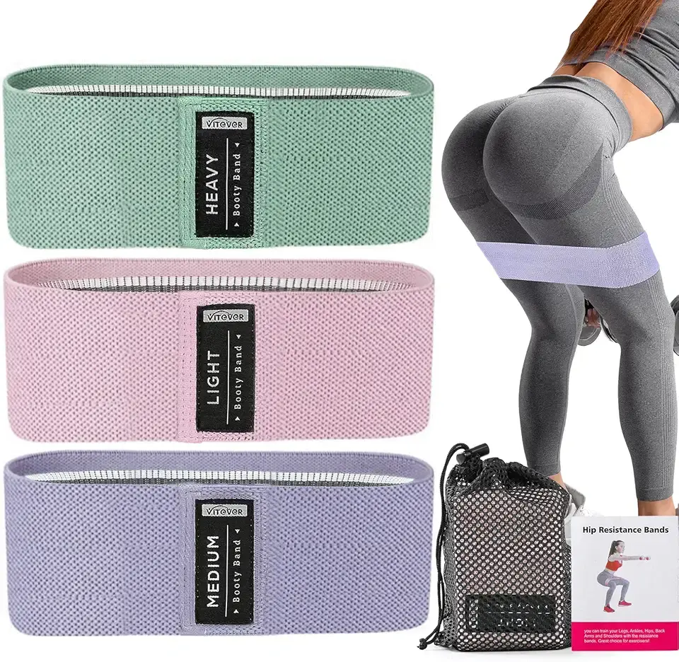Booty Bands Set, Resistance Bands for Working Out, Exercise Bands for Women and Men Legs and Butt, Stretch Bands for Pilates, Yoga Starter Set
