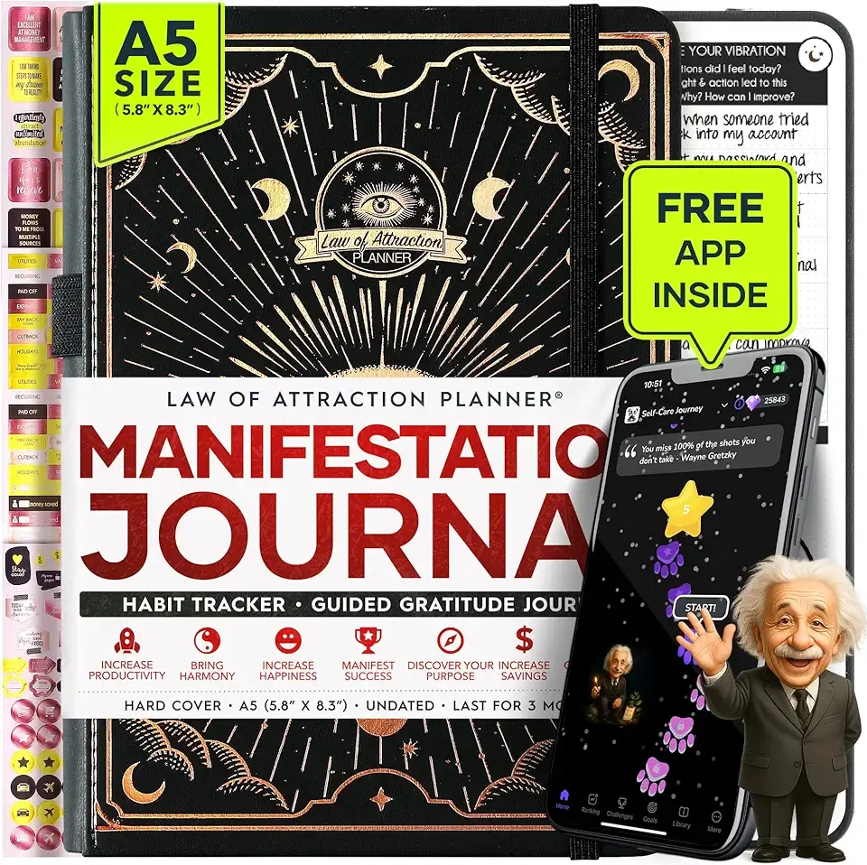 Law of Attraction Life &amp; Goal Planner - A 90 Day Journey Creating Your Dream Life - Personal Gratitude Journal, Week Success Planner, Vision Board &amp; Organizer + Planner Stickers, Undated The Forest Stewardship Council