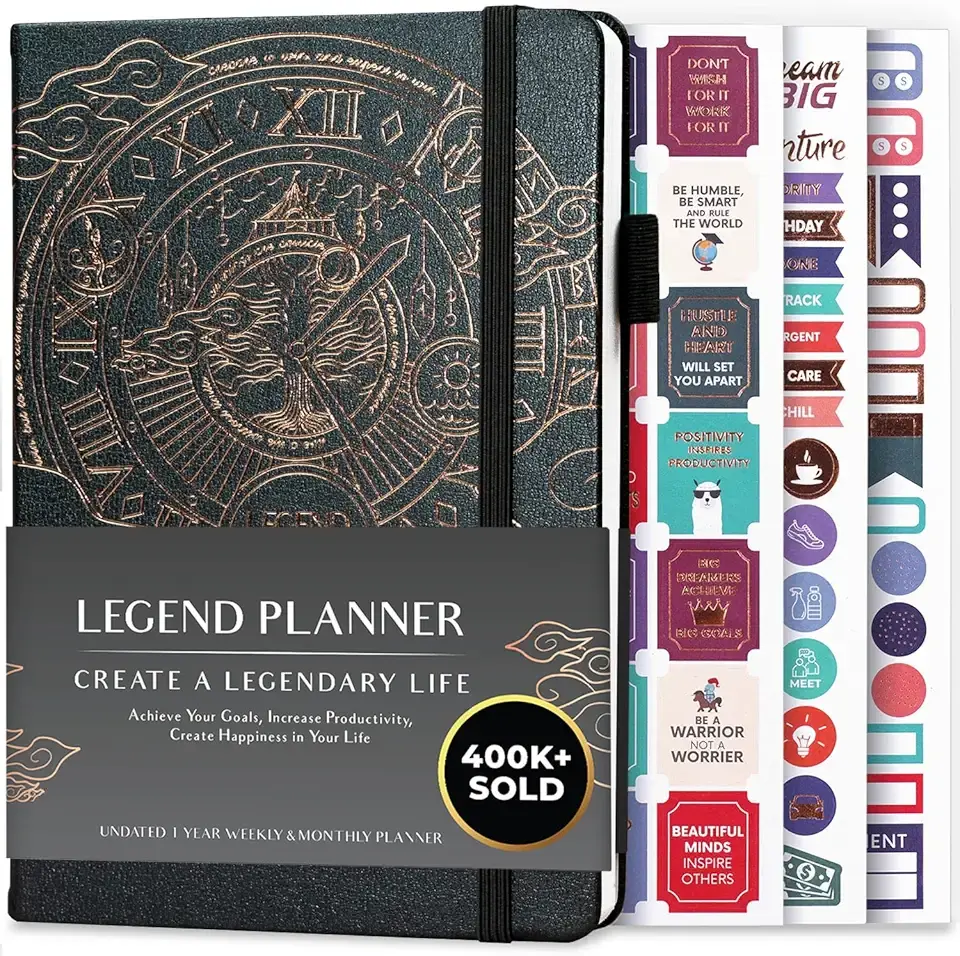 Legend Planner – Weekly & Monthly Life Planner to Hit Your Goals & Live Happier. Organizer Notebook & Productivity Journal. A5 (Mystic Gray) The Forest Stewardship Council